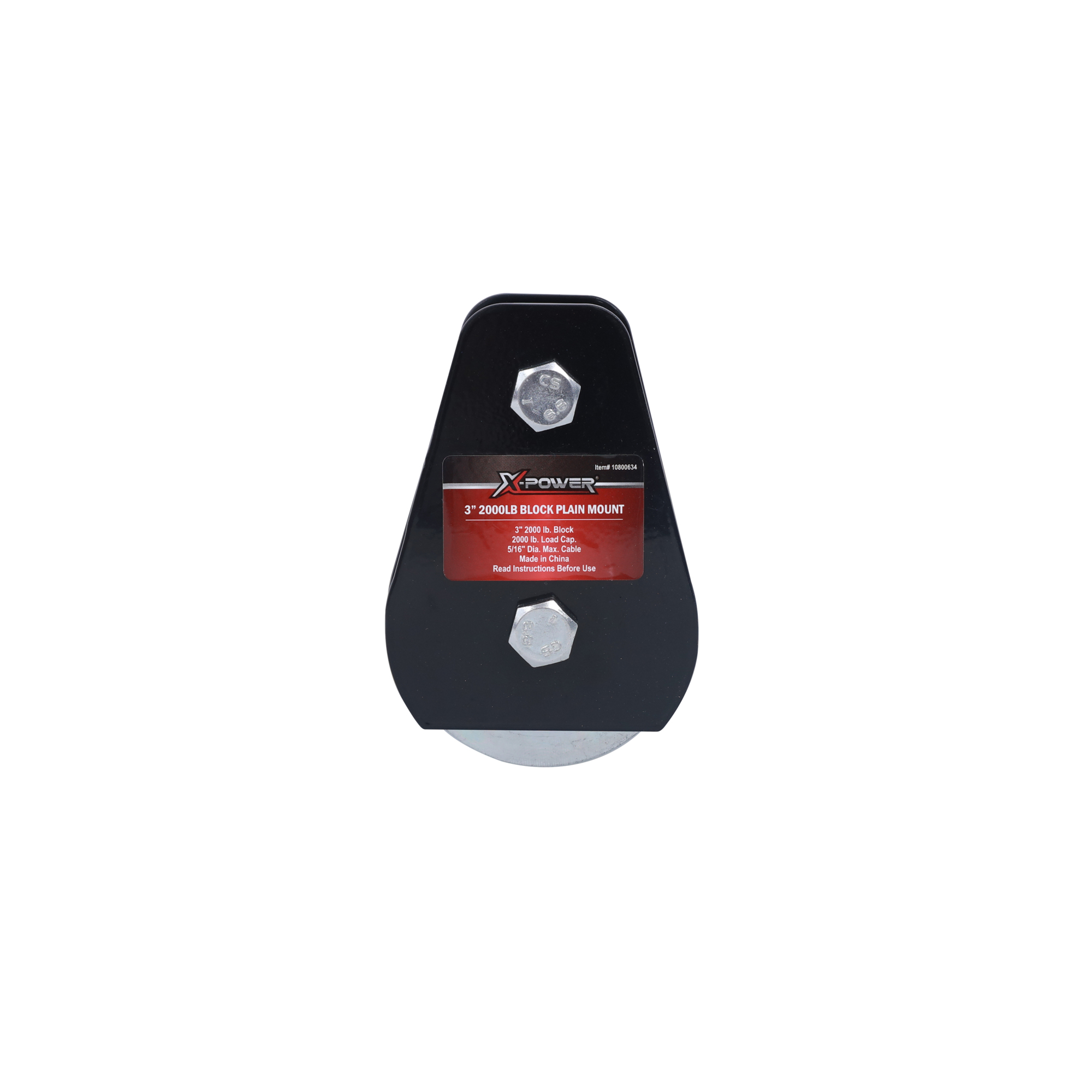 XPower 3in. Block Plain Mount - 2000-Lb. Capacity, Steel, Powder Coated